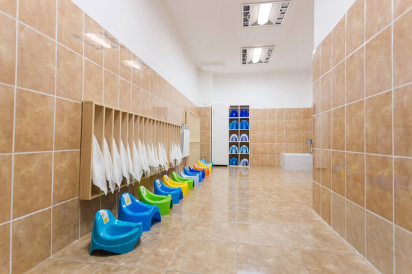 GALAX Air Purifier by UV Can installed in a preschool washroom