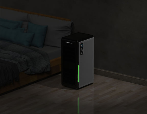 Image of AZALEA Air Purifier in a bedroom