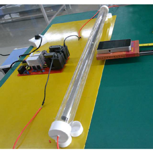 Photo of a HELIOS Far UV 222nm Excimer Lamp 800W being tested