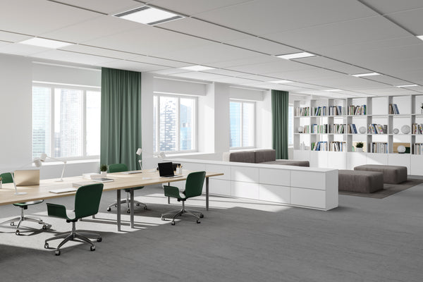 Image of Alyssum UV-C Air Purifier LED Ceiling Panel Light by UV Can Sanitize in an office