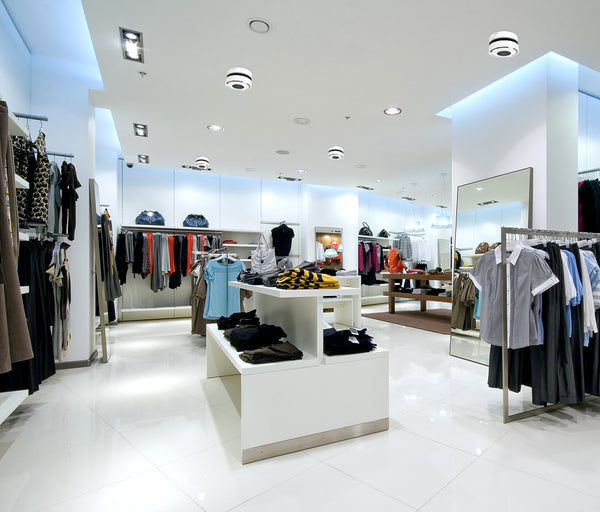Image of Carnation Upper Room UVGI Fixture from UV Can Sanitize installed in a retail store