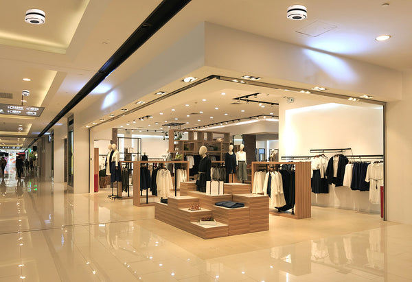 Image of Carnation Upper Room UVGI Fixture from UV Can Sanitize installed in a retail store