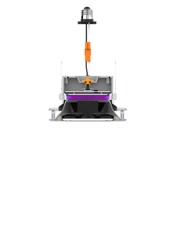 3D cross-section of CYCLAMEN UV-C Air Disinfection Downlight New Installation Model by UV Can Sanitize