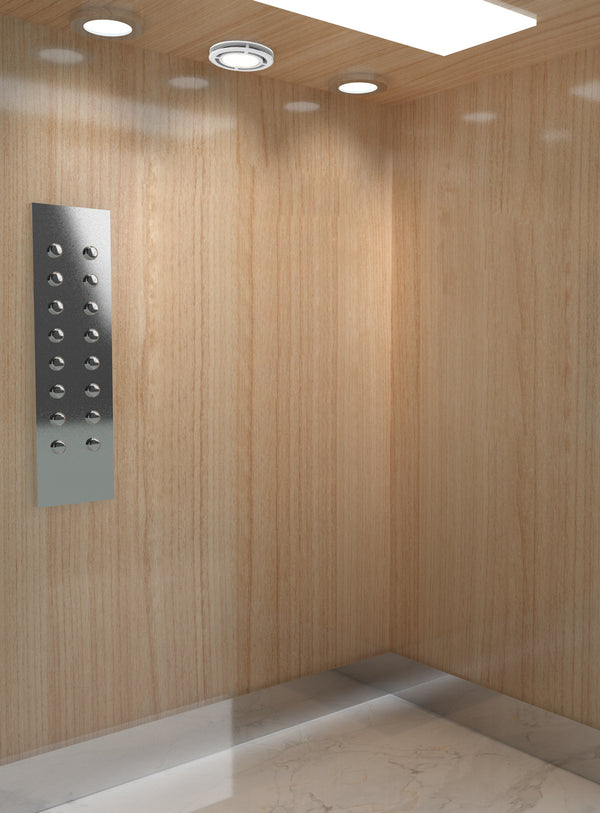 Image of CYCLAMEN UV-C Air Disinfection Downlight by UV Can Sanitize installed in an elevator